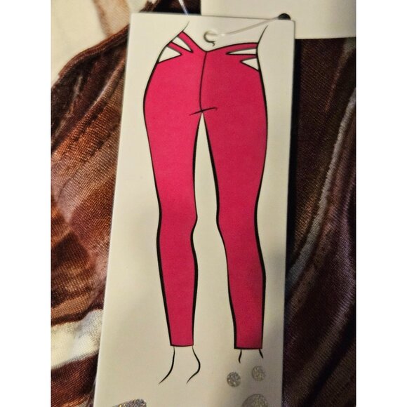 2/$35- Zoe + Phoebe Multi Swirl Print Cutout Leggings Small Women Size Small - Picture 6 of 7